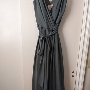 Revelry chiffon wrap Green bridesmaid dress sz S , Altered , Original Owner